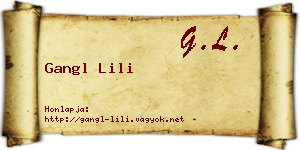 Gangl Lili névjegykártya